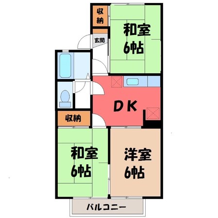 宇都宮駅 バス25分  中丸公園前下車：停歩5分 1階の物件間取画像